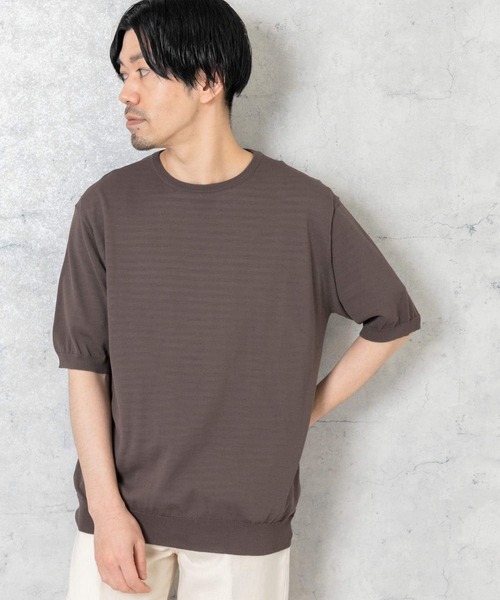 「URBAN RESEARCH ROSSO MEN」 半袖ニット X-LARGE ネイビー メンズ_画像6