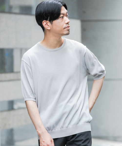「URBAN RESEARCH ROSSO MEN」 半袖ニット X-LARGE ネイビー メンズ_画像7