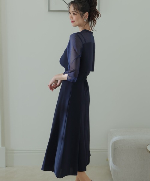 「PourVous」 コンビワンピース M ネイビー レディース_画像2