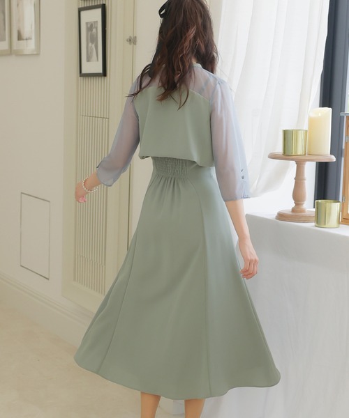 「PourVous」 コンビワンピース M ネイビー レディース_画像6