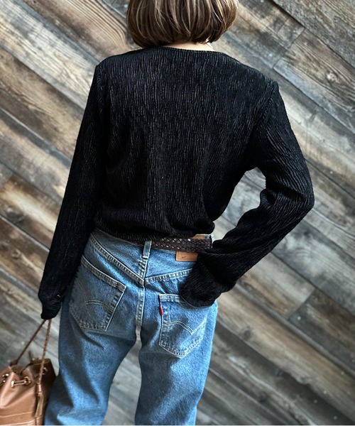 「mi via loca」 長袖ニット FREE マスタード レディース_画像5