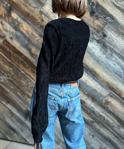 「mi via loca」 長袖ニット FREE マスタード レディース_画像6