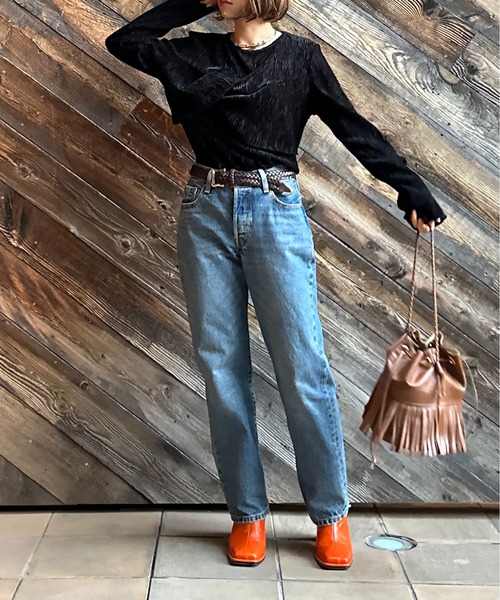 「mi via loca」 長袖ニット FREE マスタード レディース_画像9