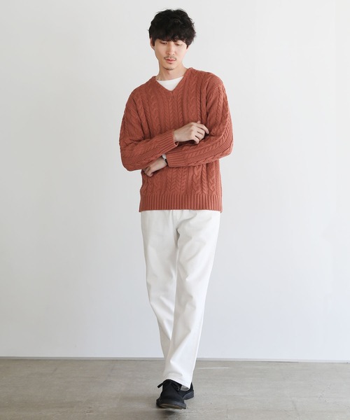 「SPU」 長袖ニット S カーキ メンズ_画像6