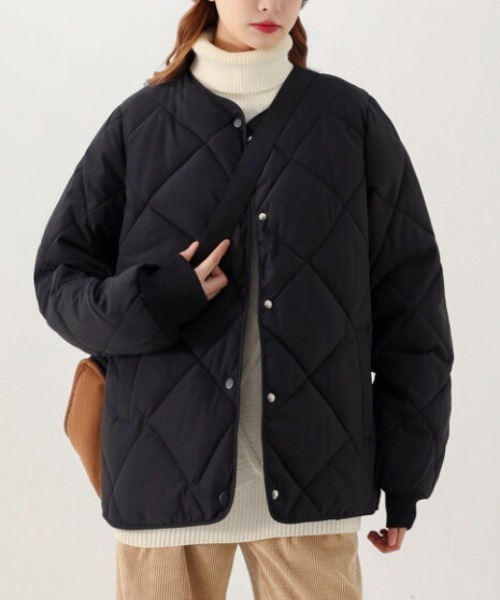 「cammie」 ノーカラージャケット L ブラック レディース_画像3