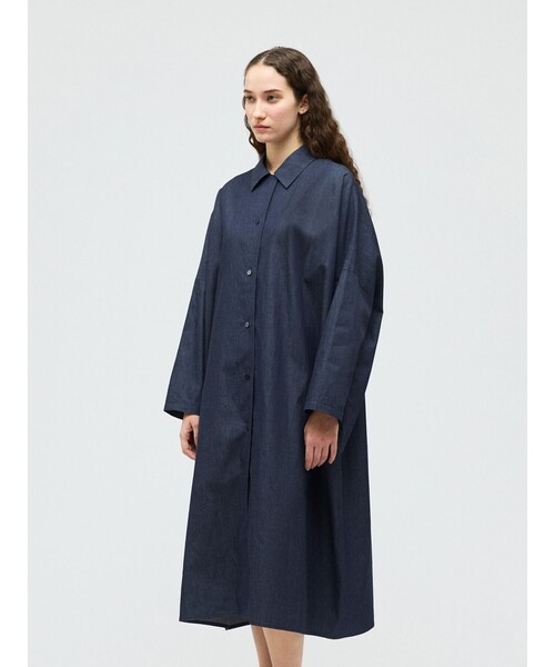 mizuiroind（ミズイロインド） ワンピース デニムワイドシャツコート