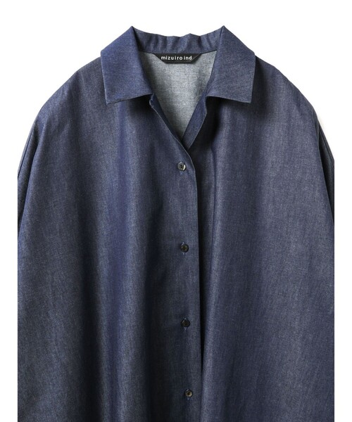 mizuiroind（ミズイロインド） ワンピース デニムワイドシャツコート
