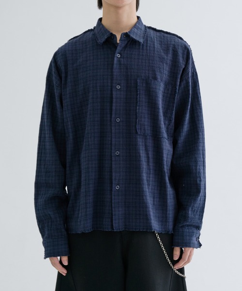 シャツ Fringe check shirts / フリンジチェックシャツ メンズ