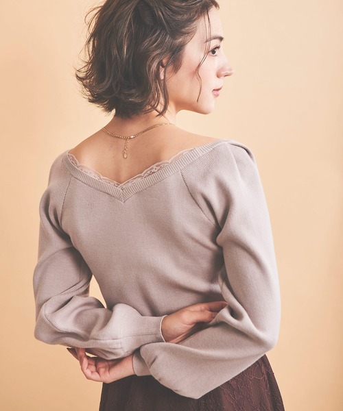 「NOELA」 長袖ニット フリー パープル レディース_画像3