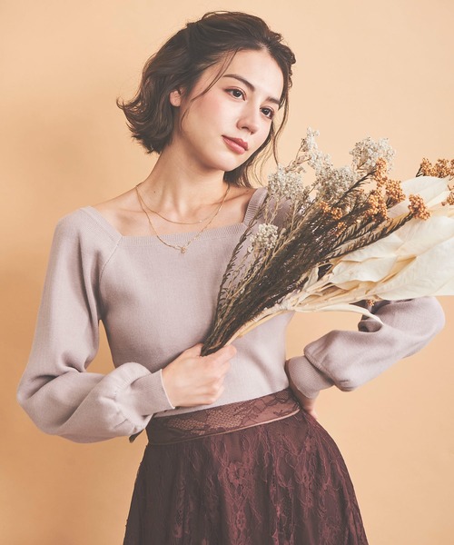 「NOELA」 長袖ニット フリー パープル レディース_画像6