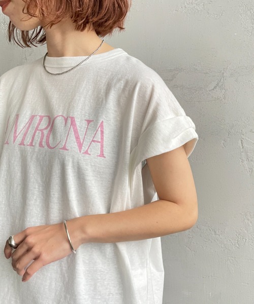 ☆専用☆   Americana 前後ロゴラウンドヘムTシャツ AMERICANA（アメリカーナ） tシャツ 別注 バックロゴ ラウンドヘム