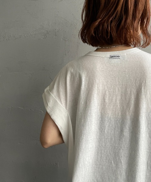 ☆専用☆   Americana 前後ロゴラウンドヘムTシャツ AMERICANA（アメリカーナ） tシャツ 別注 バックロゴ ラウンドヘム
