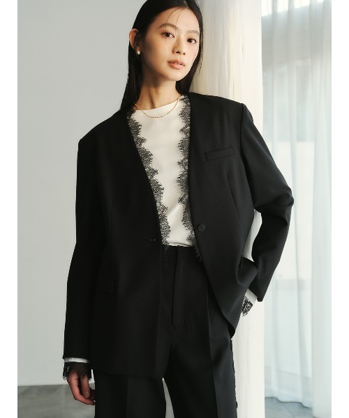 anuans（アニュアンス） ジャケット ノーカラージャケット レース