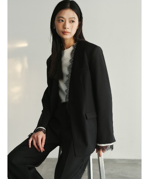 anuans（アニュアンス） ジャケット ノーカラージャケット レース