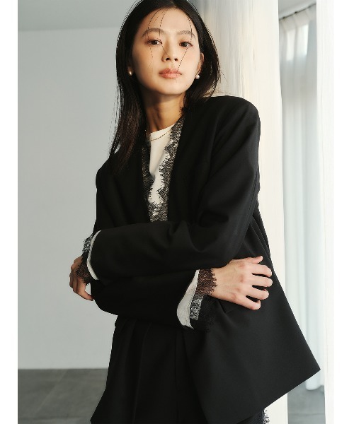 anuans（アニュアンス） ジャケット ノーカラージャケット レース