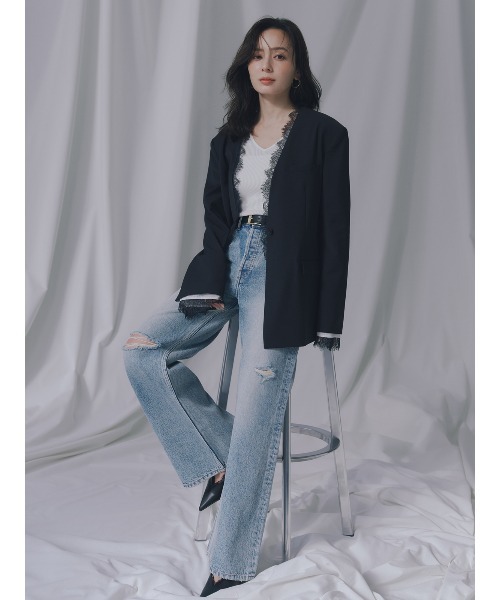 anuans（アニュアンス） ジャケット ノーカラージャケット レース