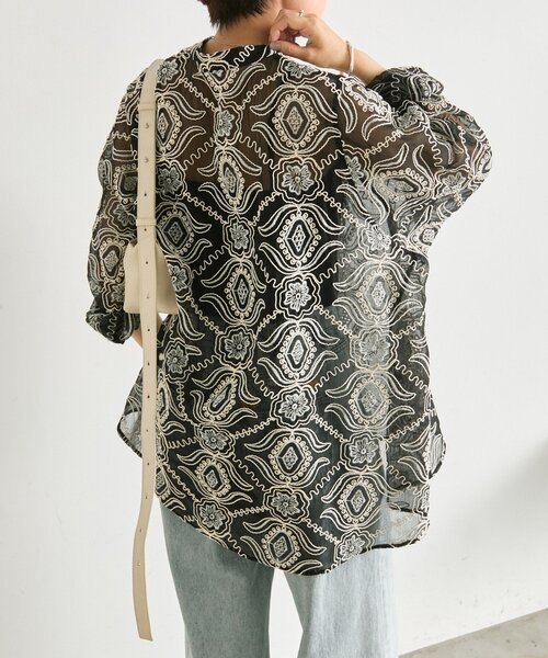 新品未使用 SUM1 STYLE メッシュ切替え シアーブラウス 24SS】SUM1 