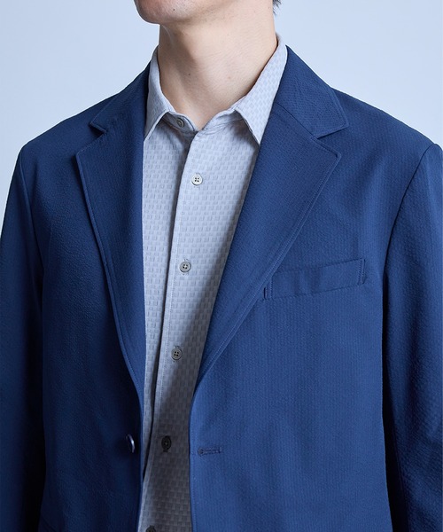 【美品】 × ISETAN ICON シアサッカー テーラード　XL UNION STATION（ユニオンステーション） ジャケット テーラード