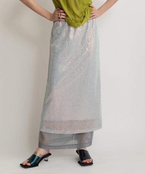 「AULA AILA」 ロングスカート 1 オレンジ レディース_画像2