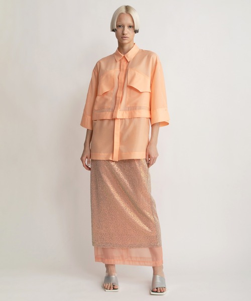 「AULA AILA」 ロングスカート 1 オレンジ レディース_画像8