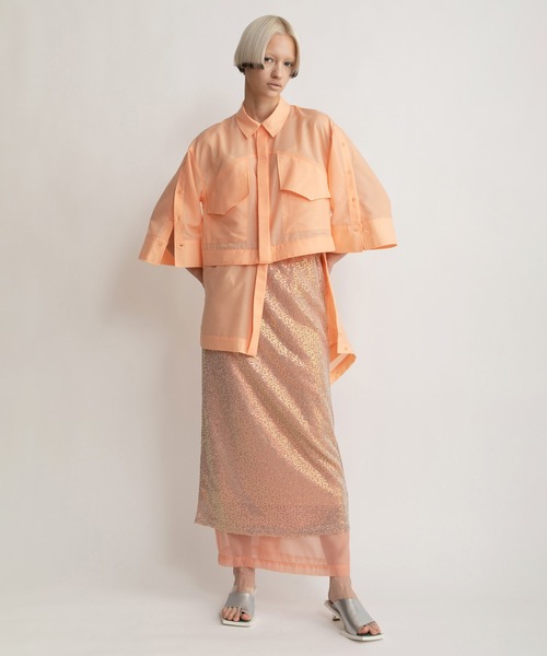 「AULA AILA」 ロングスカート 1 オレンジ レディース_画像9