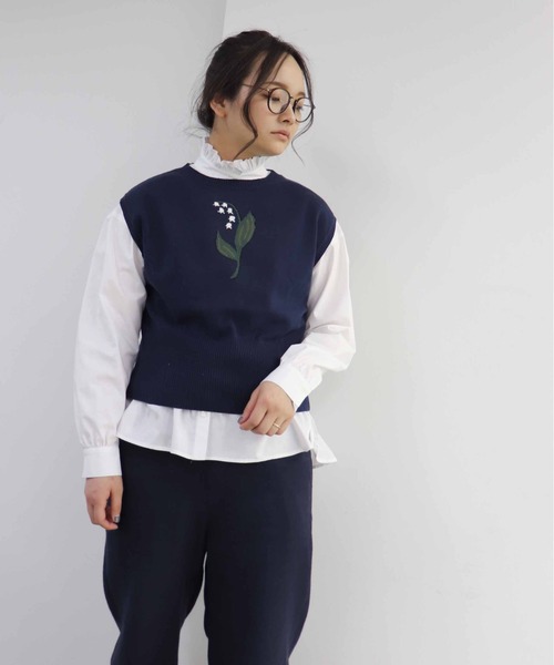 「haupia」 長袖ブラウス MEDIUM ブルー レディース_画像8