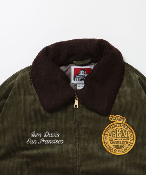 「BEN DAVIS」 コーデュロイジャケット MEDIUM カーキ メンズ_画像6