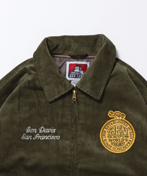 「BEN DAVIS」 コーデュロイジャケット MEDIUM カーキ メンズ_画像7