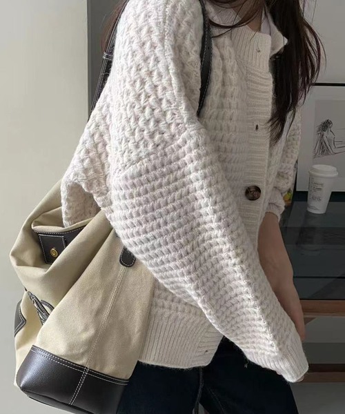 「DAY CLOSET」 ニットカーディガン ONE SIZE グレー レディース_画像2