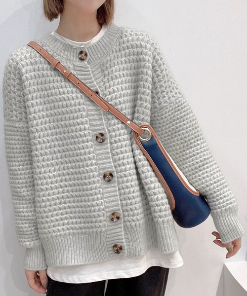 「DAY CLOSET」 ニットカーディガン ONE SIZE グレー レディース_画像3