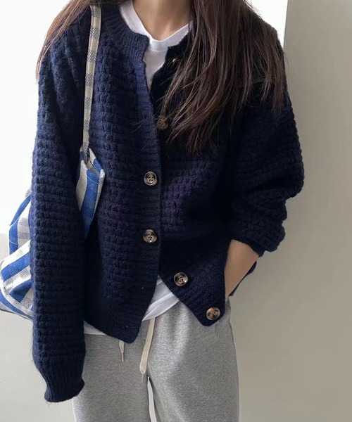 「DAY CLOSET」 ニットカーディガン ONE SIZE グレー レディース_画像5