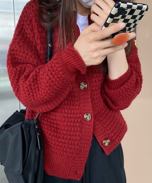 「DAY CLOSET」 ニットカーディガン ONE SIZE グレー レディース_画像8