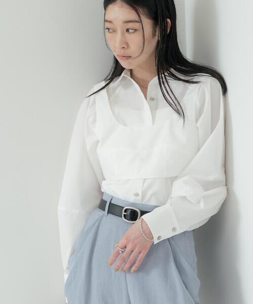 INDIVI GALLEST ブラウス シャツ ビスチェSETフォルムシャツ 