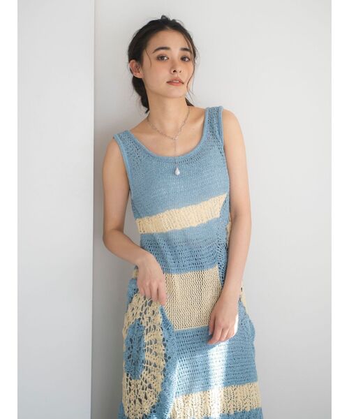 【新品】Ungridノースリニット Ungrid（アングリッド） ワンピース 透かし編みノースリニット