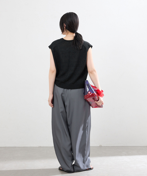 IENA (イエナ) ★ ② 24080900339020 クロップドニットベスト レディース ブラック FREE IENA（イエナ）の「クロップドニットベスト（ベスト）」 - WEAR