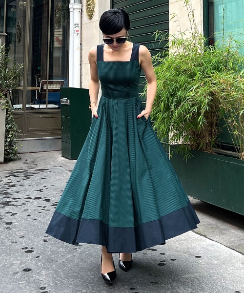 「JENNE」 ノースリーブワンピース SMALL ネイビー レディース