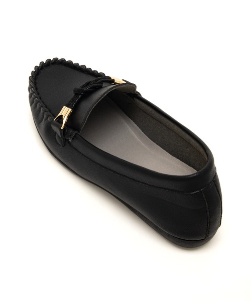 「JELLY BEANS」 モカシンシューズ 23 ブラック レディース_画像9