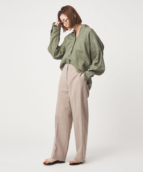 conte ブラウス シャツ 「conte」リネン ベーシックシャツ レディース