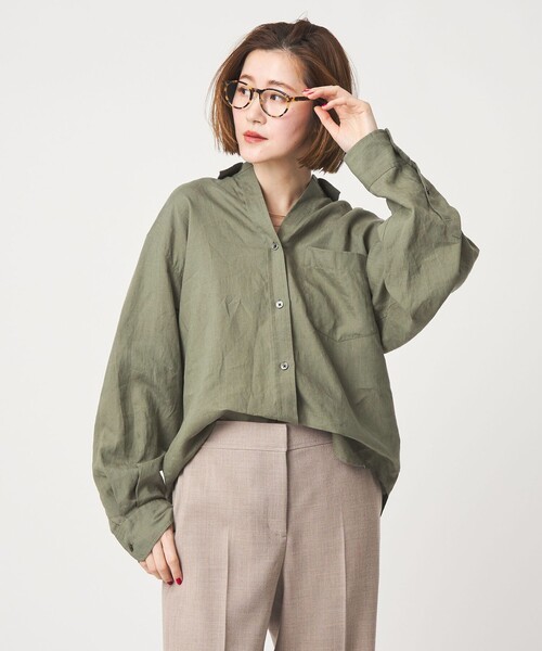 conte ブラウス シャツ 「conte」リネン ベーシックシャツ レディース