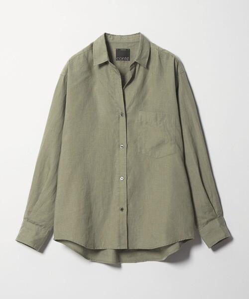 conte ブラウス シャツ 「conte」リネン ベーシックシャツ レディース