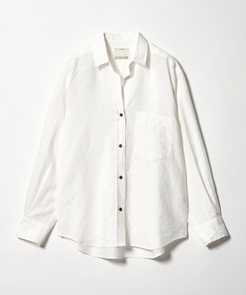 conte ブラウス シャツ 「conte」リネン ベーシックシャツ レディース