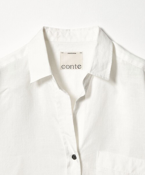 conte ブラウス シャツ 「conte」リネン ベーシックシャツ レディース