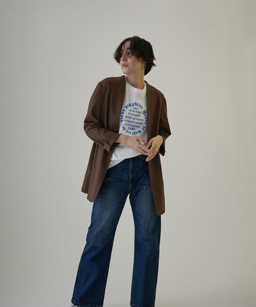 「SALON adam et rope'」 ノーカラージャケット M ブラック レディースの画像
