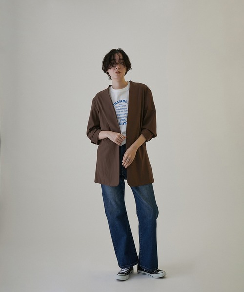 「SALON adam et rope'」 ノーカラージャケット M ブラック レディースの画像