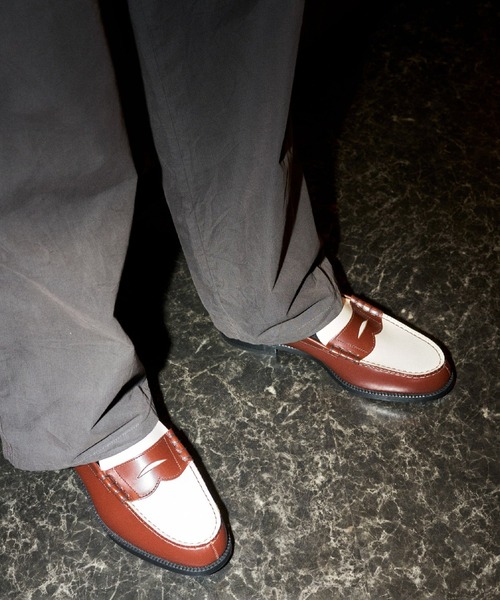 The Kenford Fineshoes ローファー COMBI LOAFERS DARK BROWN WHITE