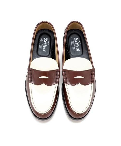 The Kenford Fineshoes ローファー COMBI LOAFERS DARK BROWN WHITE