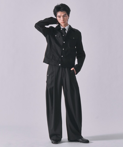 CONZ スラックス summer carve leg trousers super 110 メンズ