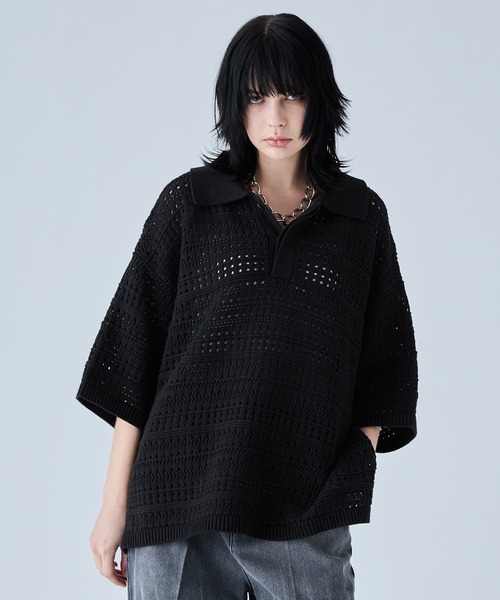 「CIASENSE」 半袖ポロシャツ L チャコールグレー メンズ_画像6