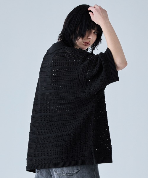 「CIASENSE」 半袖ポロシャツ L チャコールグレー メンズ_画像7