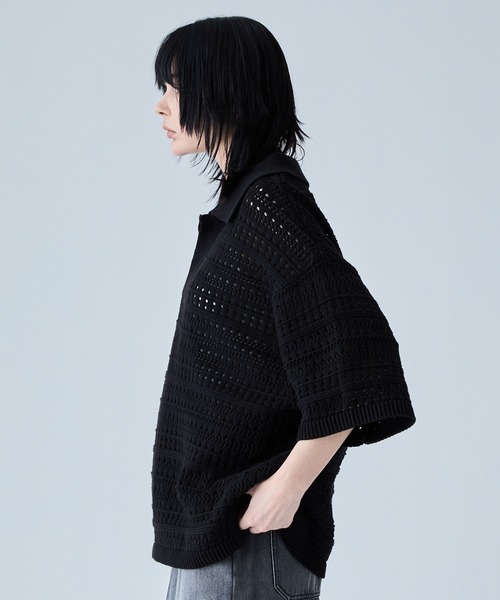 「CIASENSE」 半袖ポロシャツ L チャコールグレー メンズ_画像9